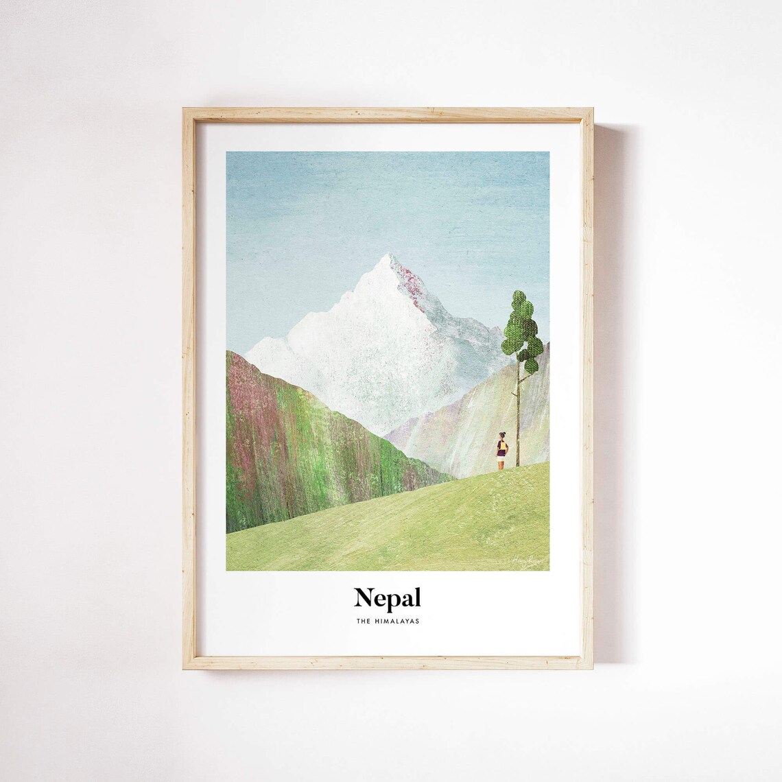 Nepal By Henry Rivers, Travel Poster Art Print