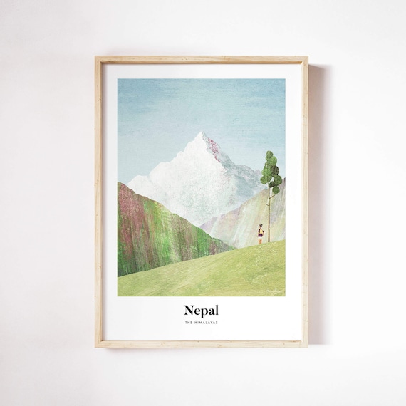 Nepal By Henry Rivers, Travel Poster Art Print