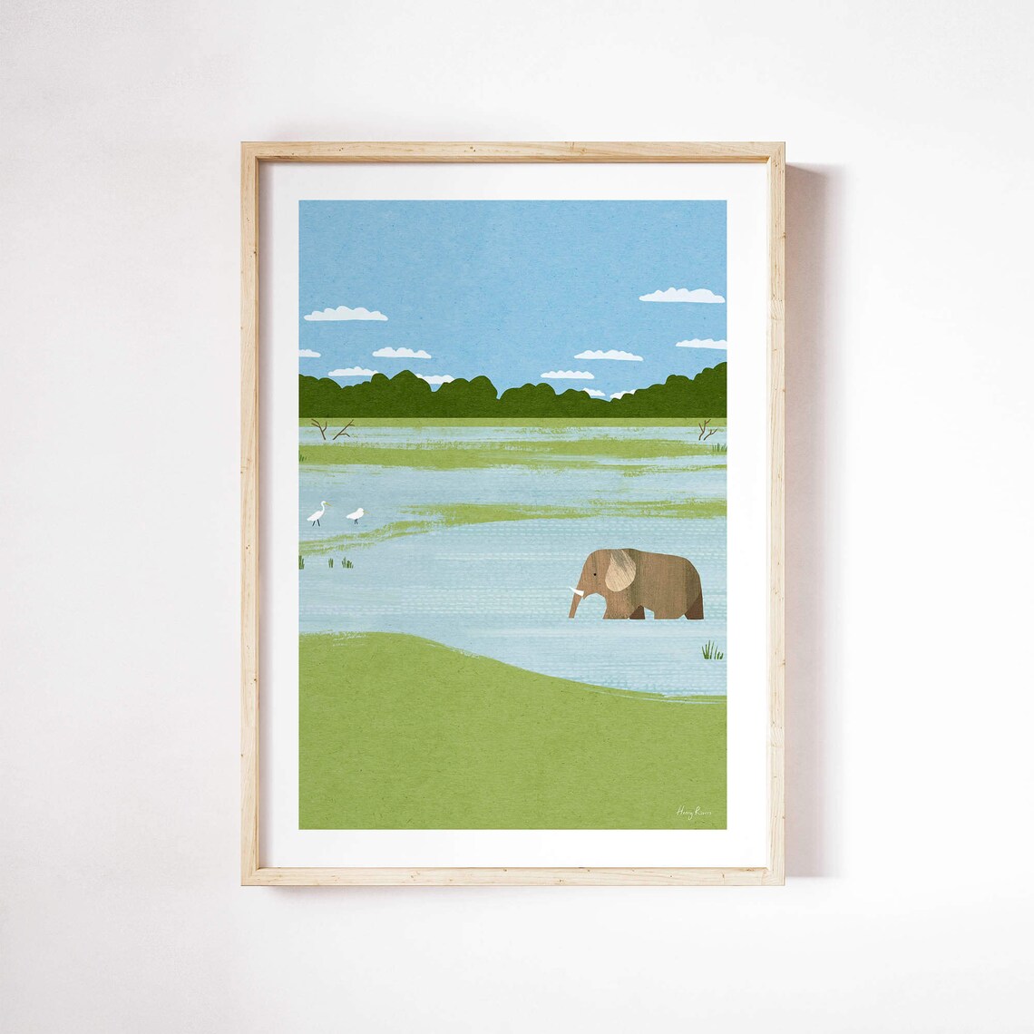 Elephants II by Henry Rivers Safari Art Print