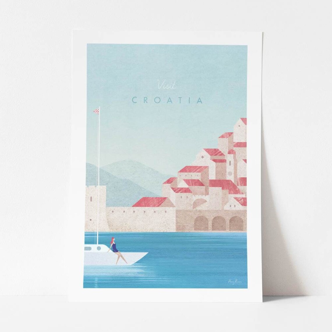 Croatia Vintage Travel Poster, Minimalist Landscape - Image 4