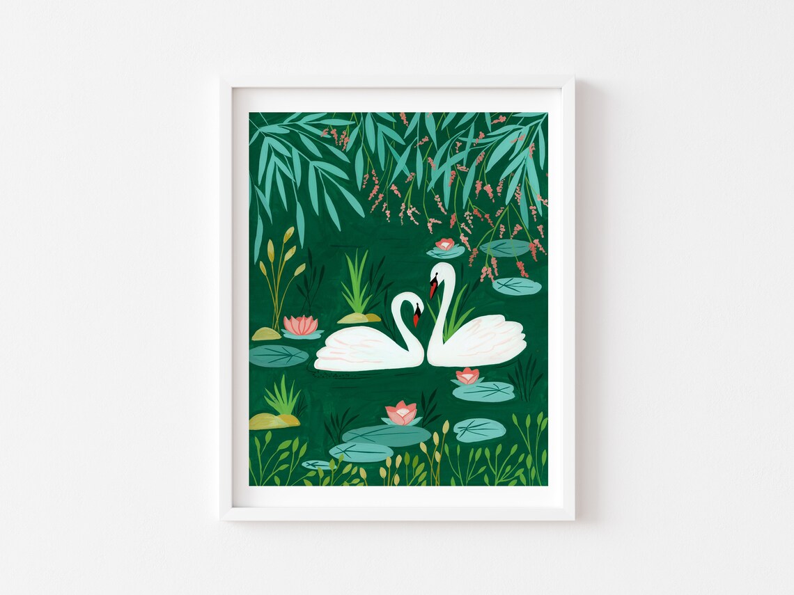Swan Botanical Nursery Art Print, Jungle Decor - Image 2