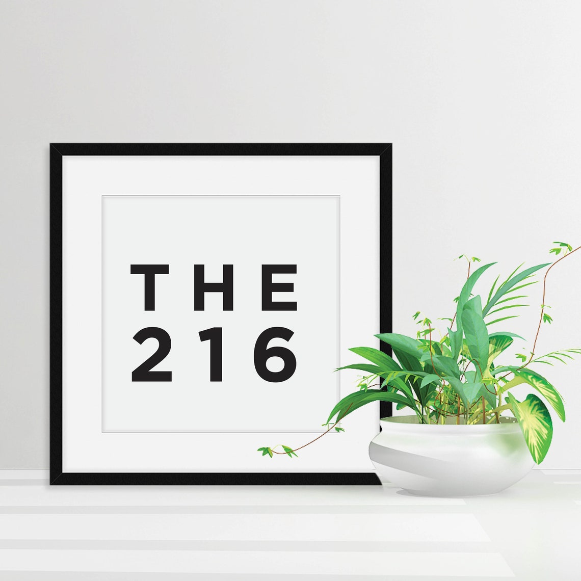 The 216 Cleveland Area Code Bold Minimalist Typography Wall Art - Image 3