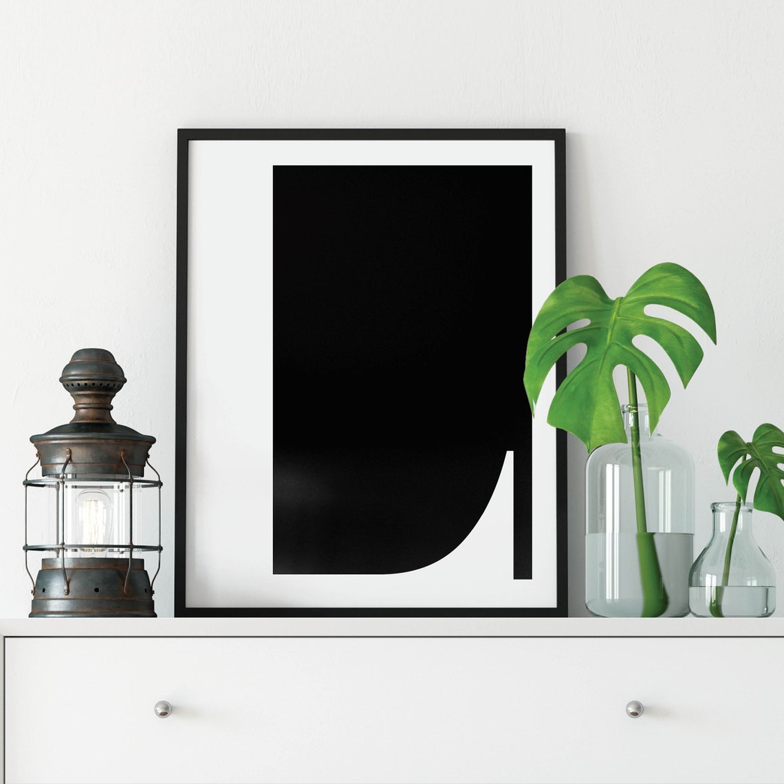 Monogram Initials Black and White Letter Wall Art Gallery Set - Image 5