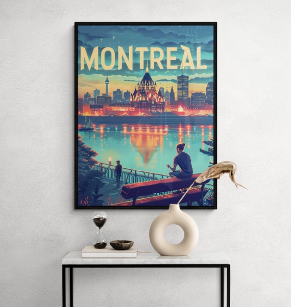 Montreal Travel Poster Stunning Wall Art Home Decor Accent Perfect Housewarming Gift