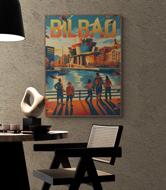 Bilbao Travel Poster Vintage Wall Art Print For Home Dcor Traveler Gift