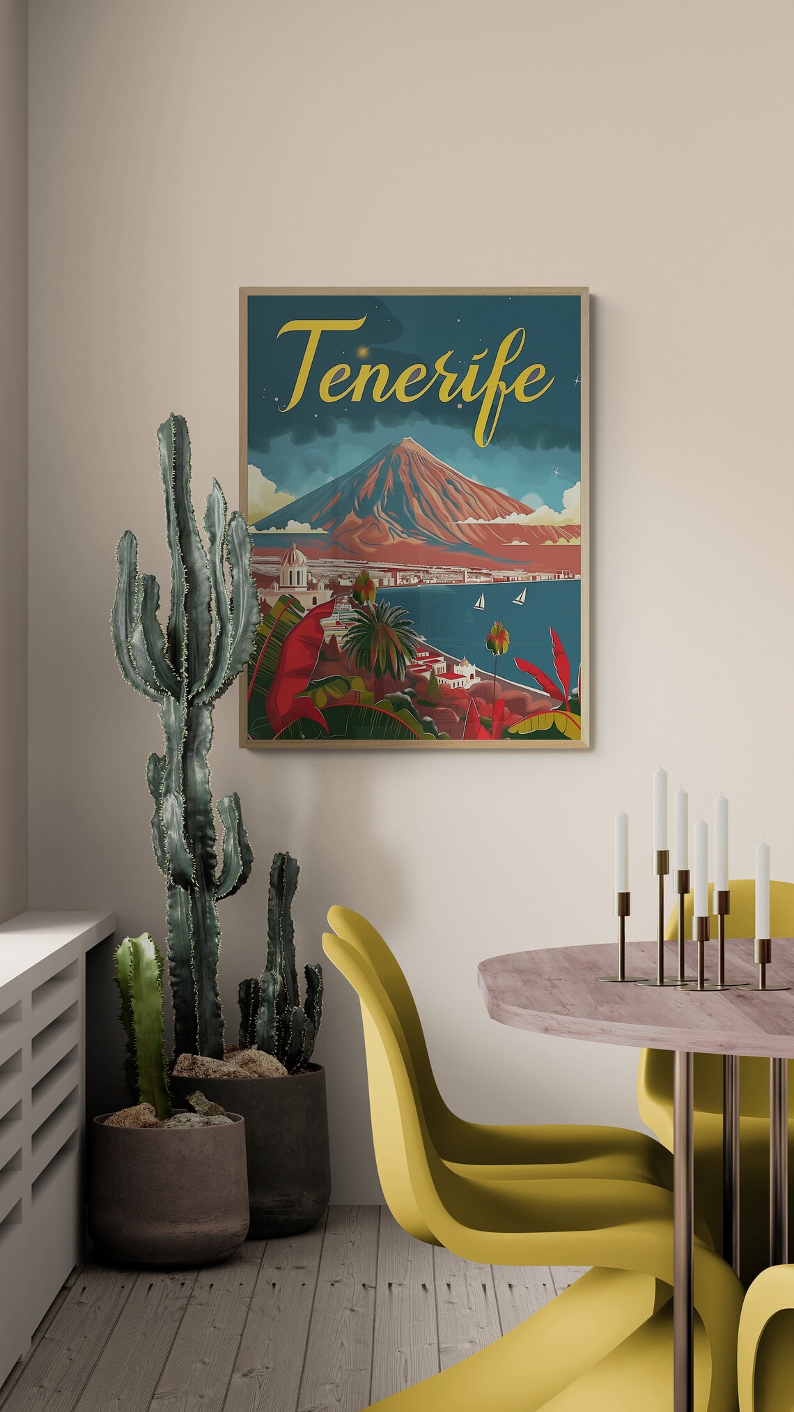 Tenerife Mount Teide Volcano Night Ocean Canary Island Poster Art - Image 4