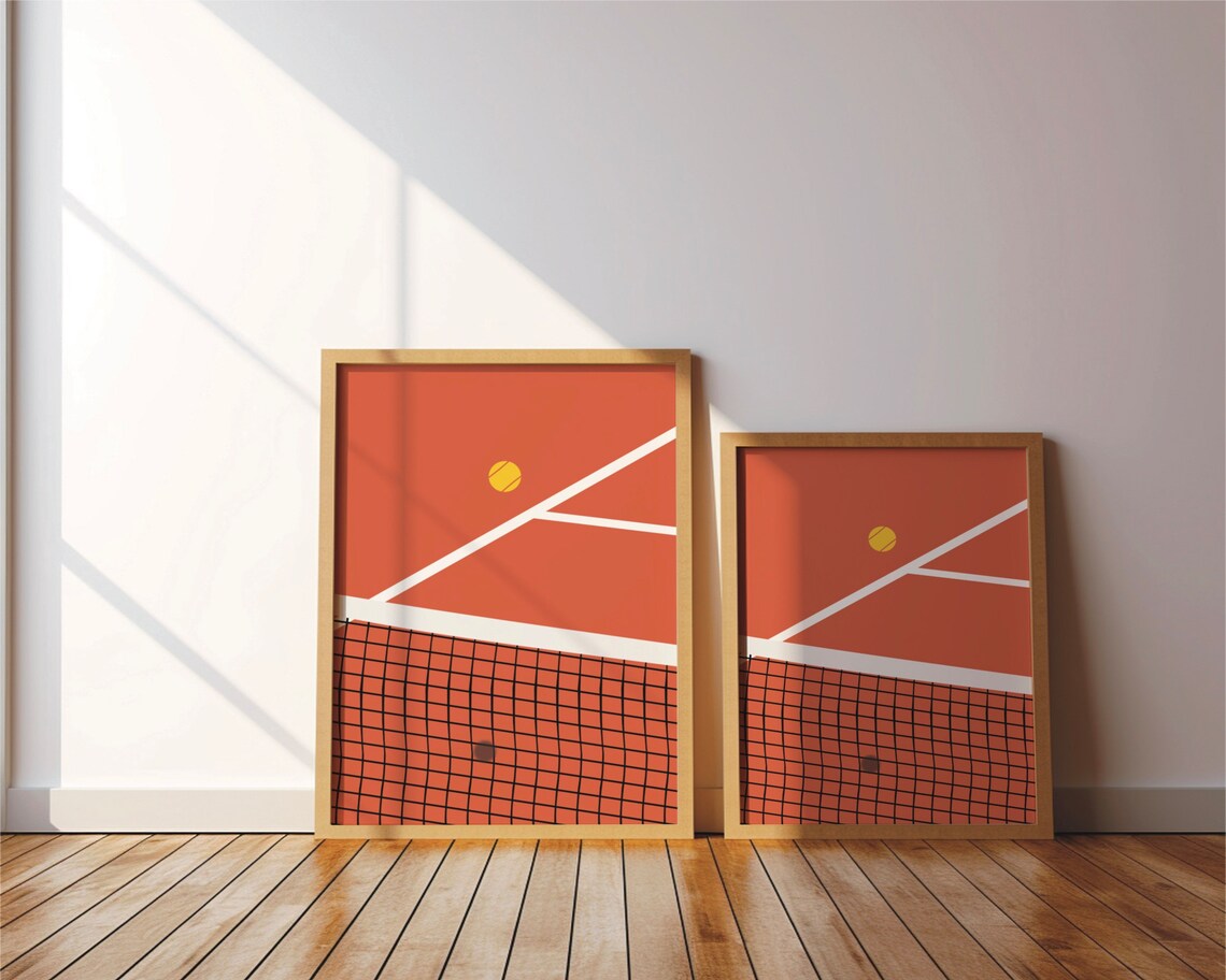 Tennis Sports Field Poster, Minimal Modern Art Print - Image 2