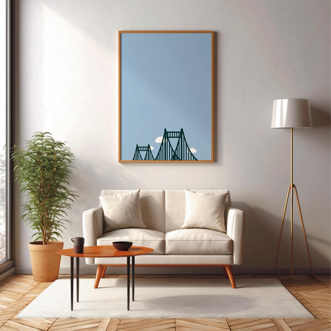Uerdinger Brcke Krefeld Minimal Modern Travel Poster - Image 2