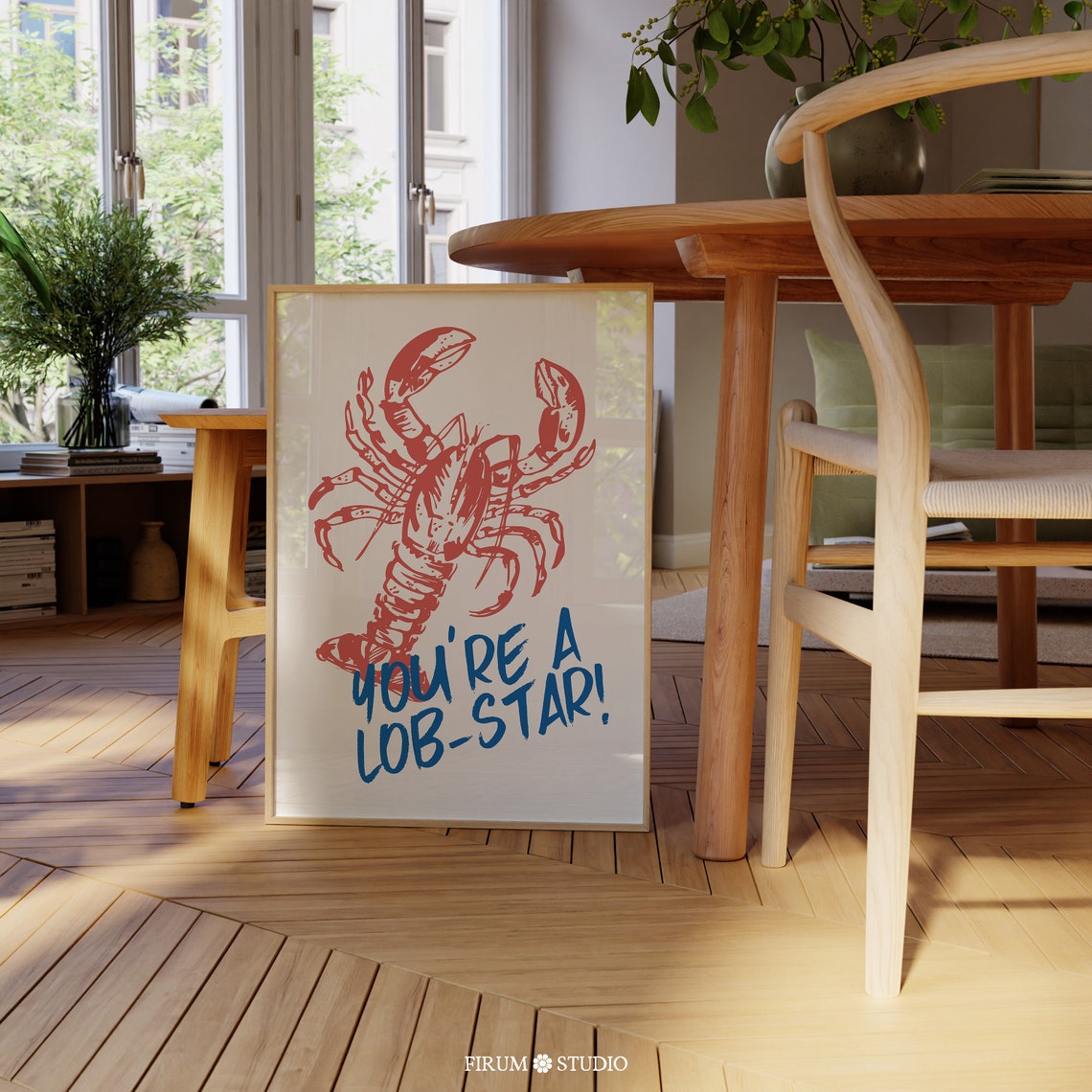 You Are a Lob Star Lobster Funny Pun Seafood Kitchen Decor Poster