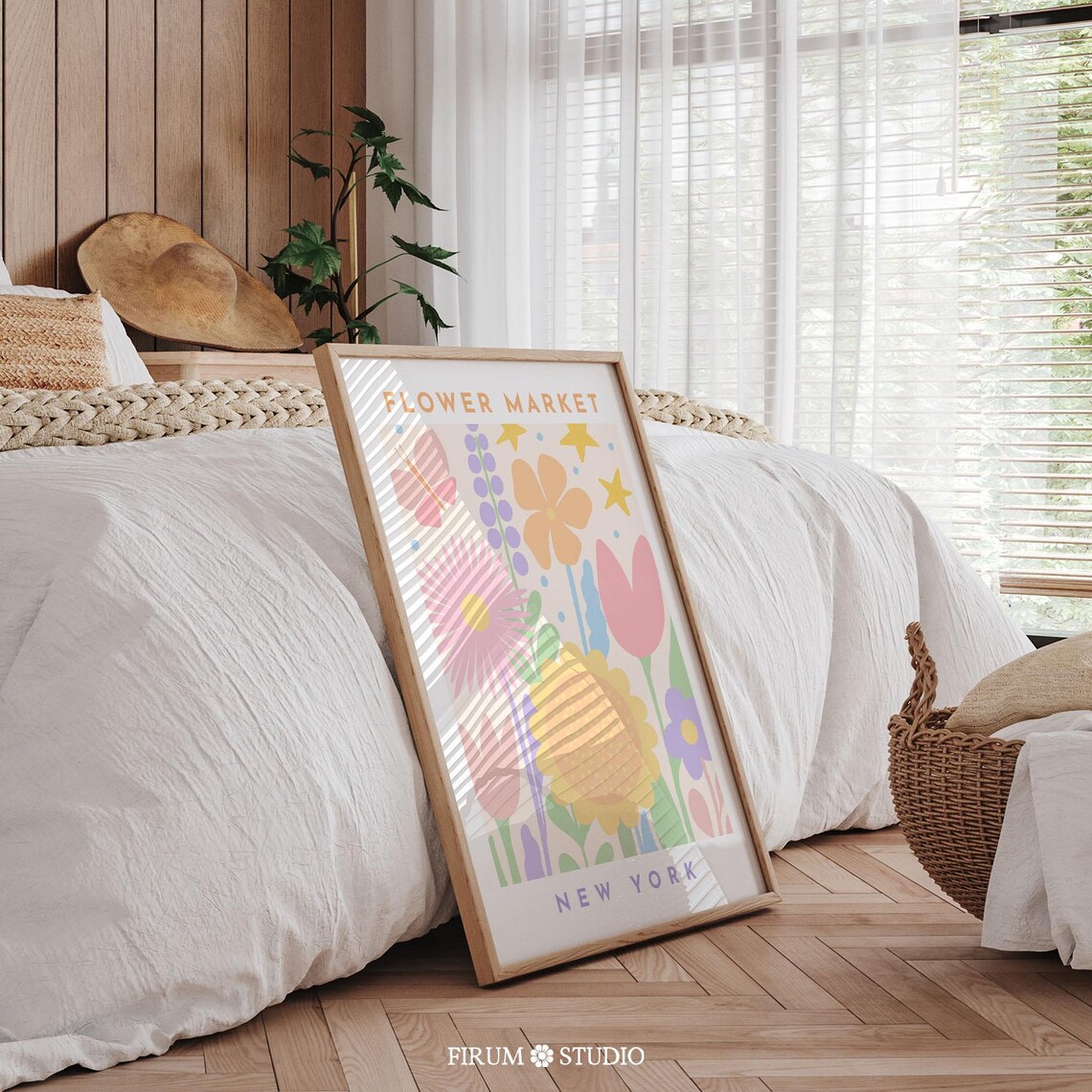 New York Market, Danish Pastel Abstract Floral Art Print - Image 2