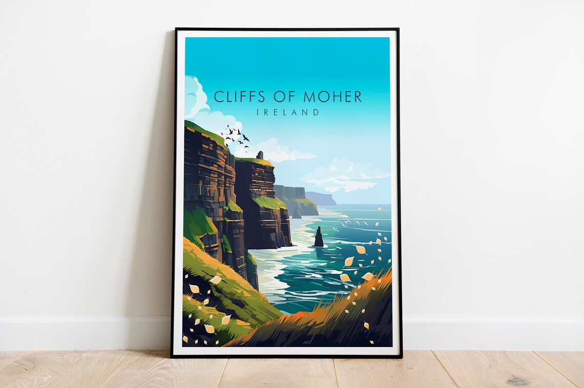 Cliffs of Moher Ireland Landscape Art Print - Image 2