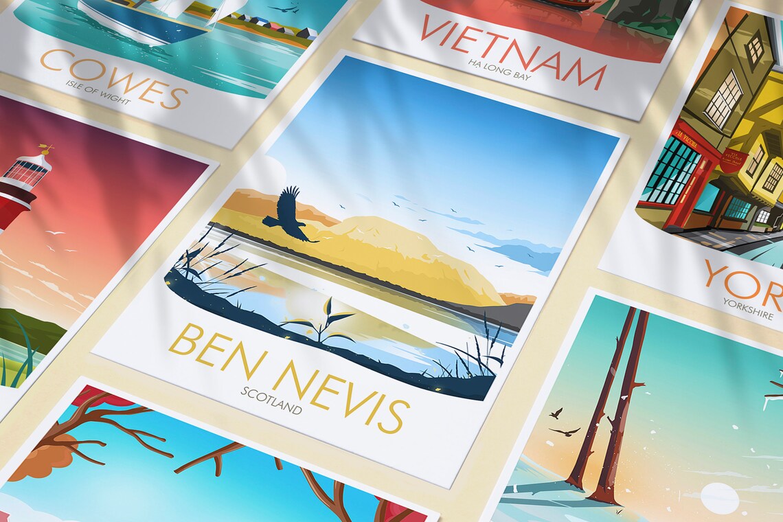 Ben Nevis Travel Poster, Scotland Landscape - Image 3