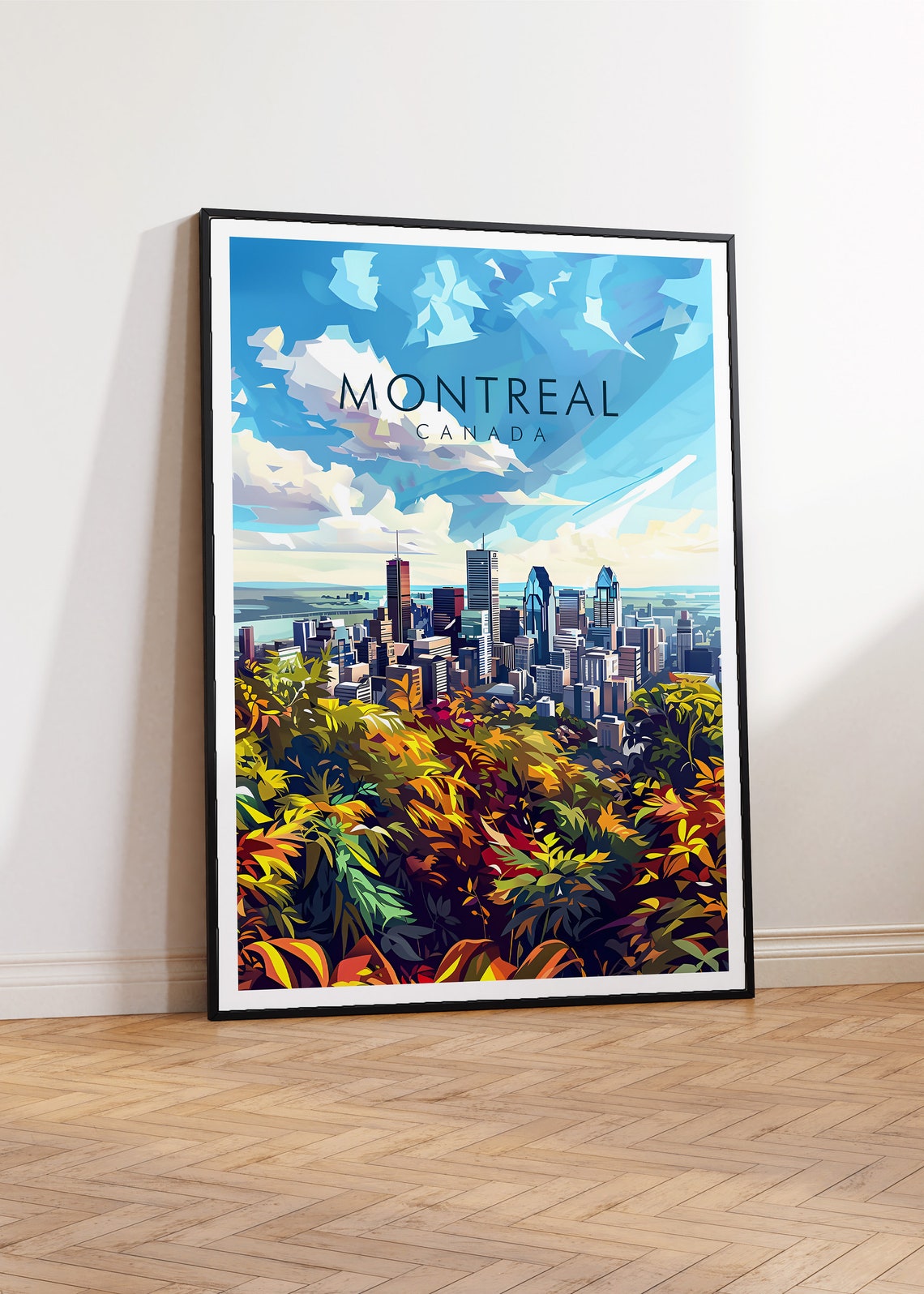 Montreal Canada Skyline Mount Royal Summer Greenery View Poster - Image 2