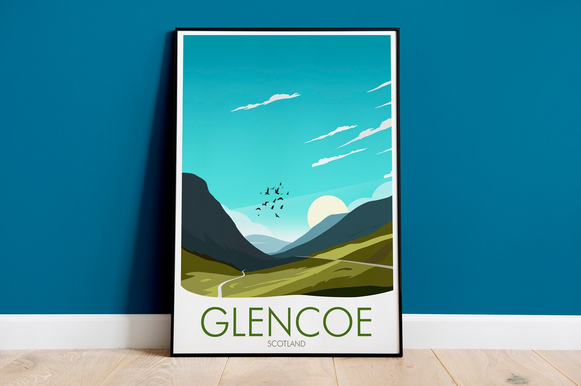 Glencoe Travel Print, Scenic Place Poster