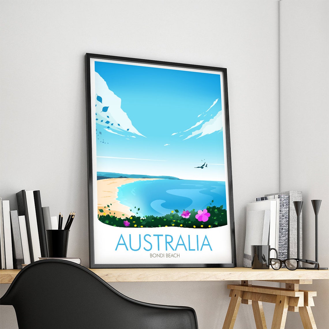 Bondi Beach Australia Coastal Bay Flowers Summer Surf Poster - Image 3