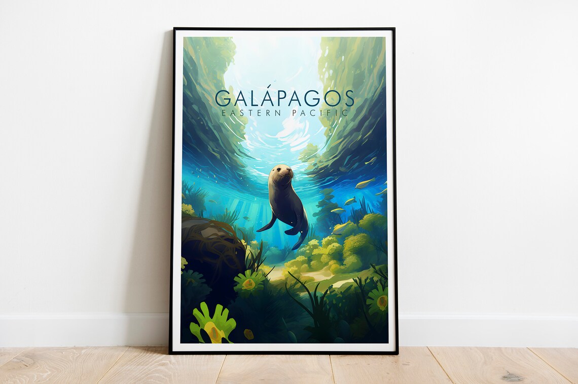 Galapagos Islands Travel Poster, Ocean Escape - Image 2