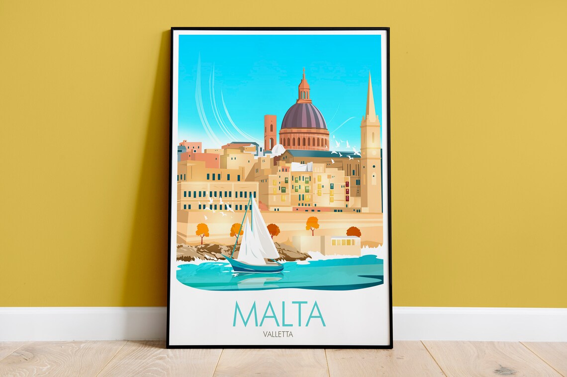Valletta Malta Abstract Modern Art Print