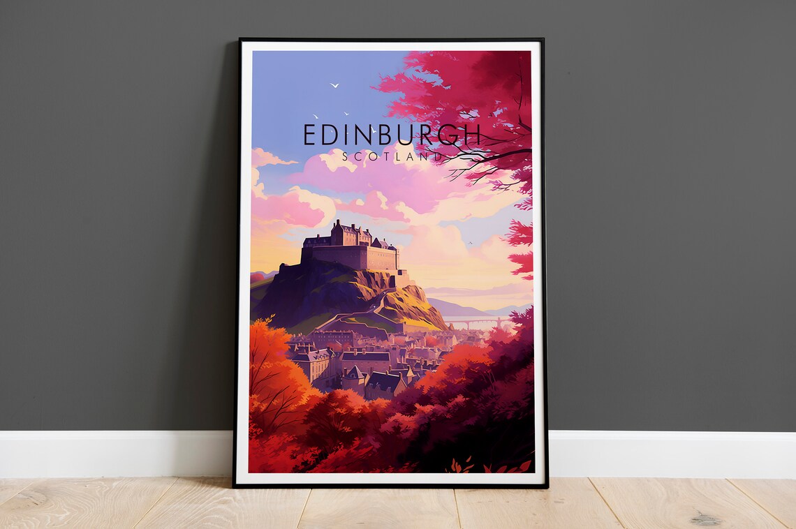 Edinburgh Scotland Customisable Travel Poster