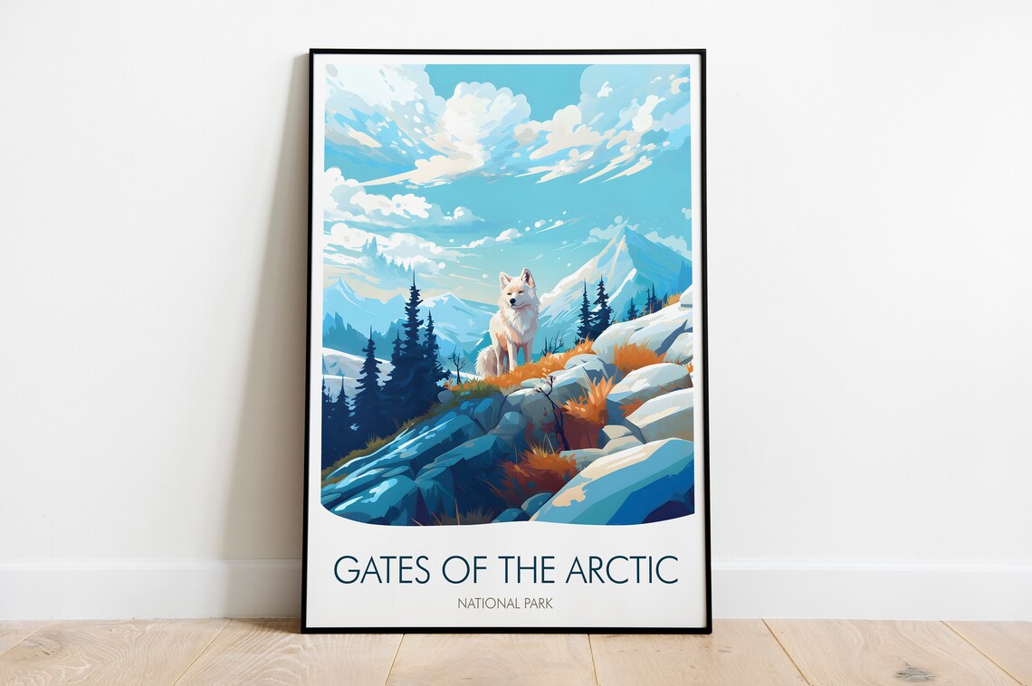 Gates of the Arctic National Park White Wolf Mountain Travel Poster - Image 2
