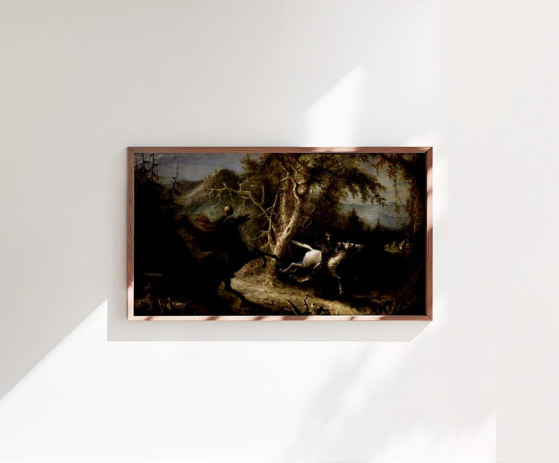 Frame TV Headless Horseman Vintage Halloween Gothic Sleepy Art Poster - Image 2