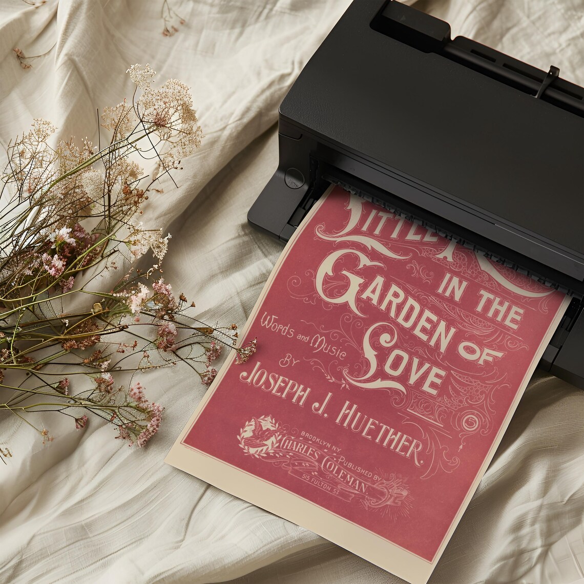 Little Rose in the Garden of Love Vintage Sheet Music Cover Art Print - Image 4