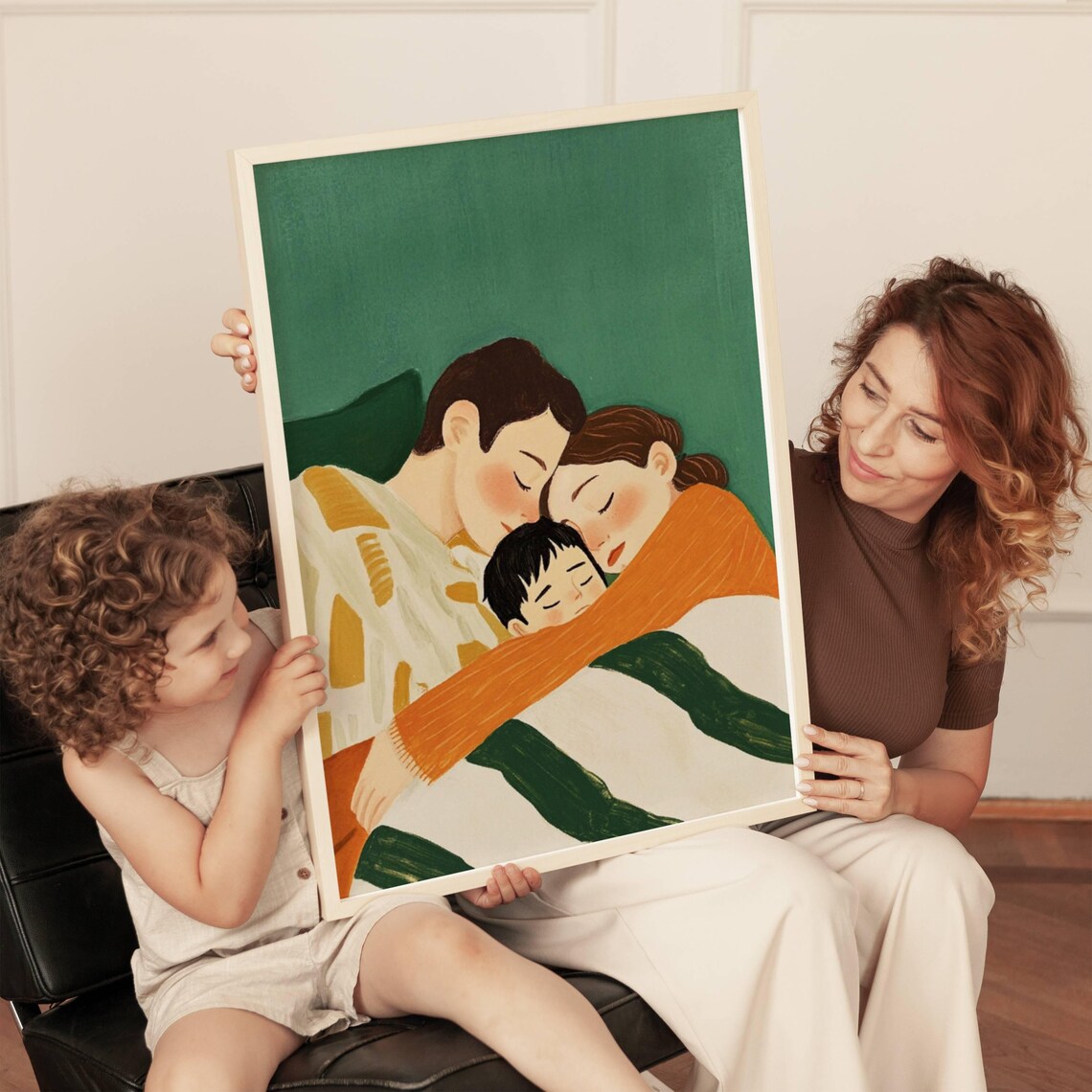 Abstract People Large Wall Art Contemporary Art Family Wall Art House Warming Party Gift Nursery Print Family Portrait Mothers Day Gift - Image 4