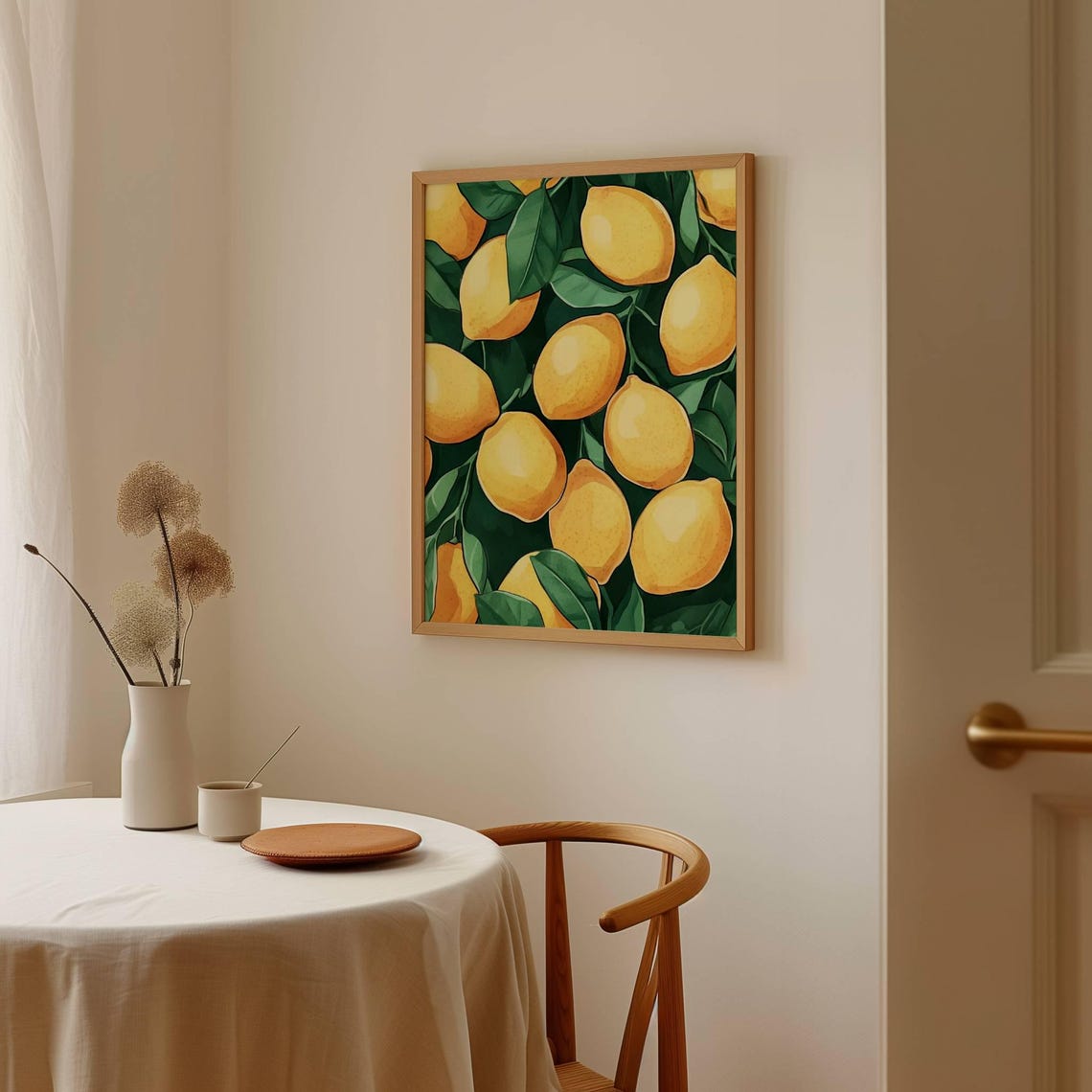 Bright Lemon Branch Watercolor Fresh Citrus Kitchen Botanical Poster - Image 3