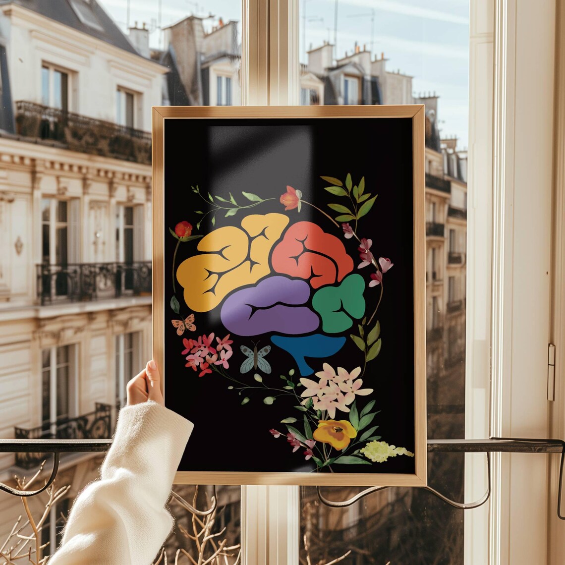 Brain Anatomy Floral Art Print, Medical Study Decor - Image 4