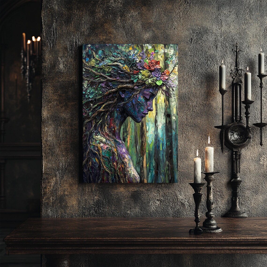 Gaia Blue Mother Earth Goddess Forest Art Print - Image 6