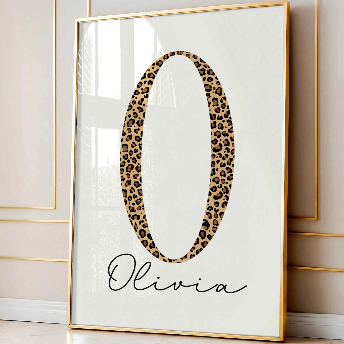 Personalized Leopard Print Monogram Art Print