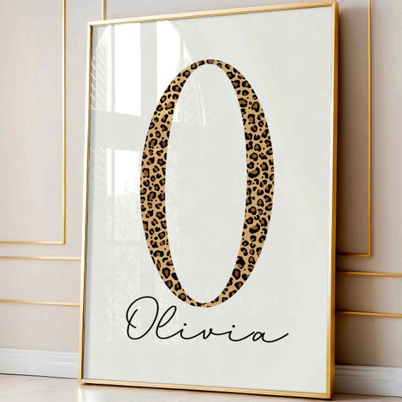 Personalized Leopard Print Monogram Art Print