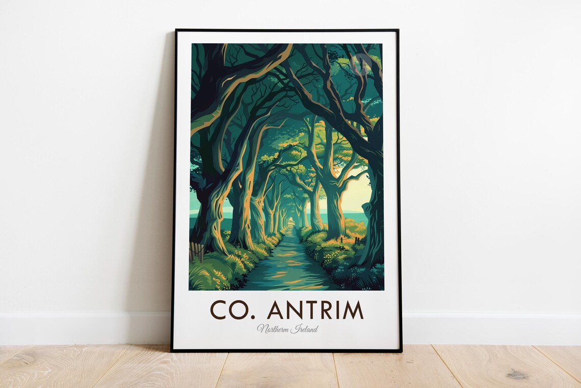 The Dark Hedges Vintage Travel Poster, Northern Ireland