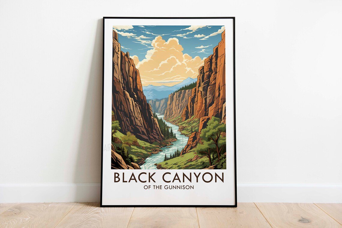 Black Canyon of the Gunnison River Gorge Colorado Travel Poster - Image 3