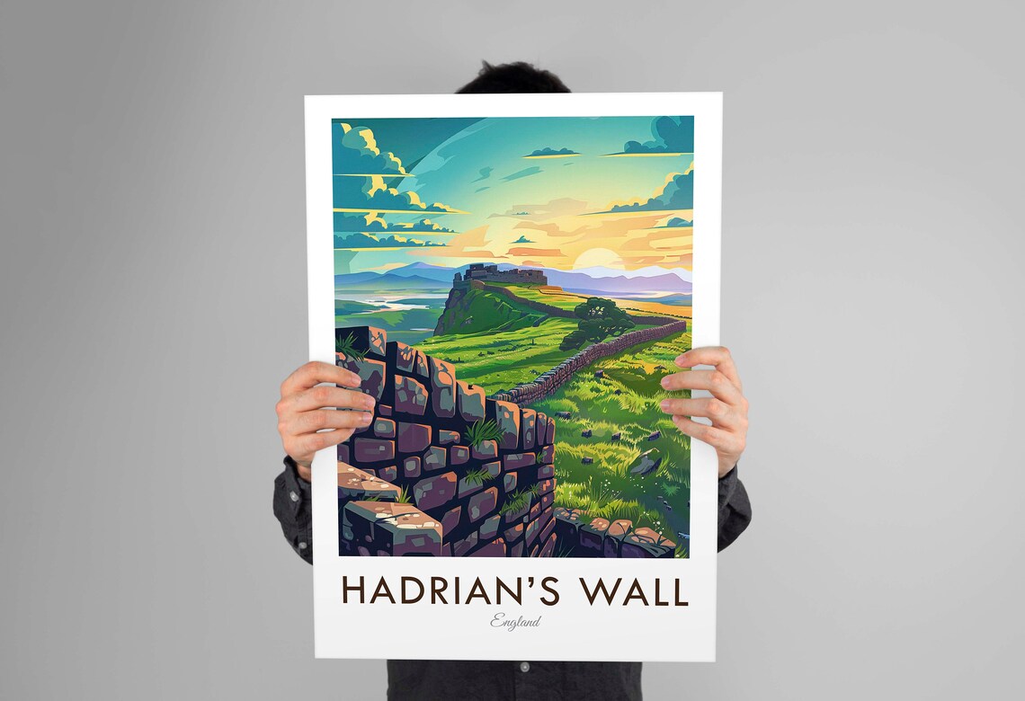 Hadrians Wall England Vintage Style Travel Poster - Image 2