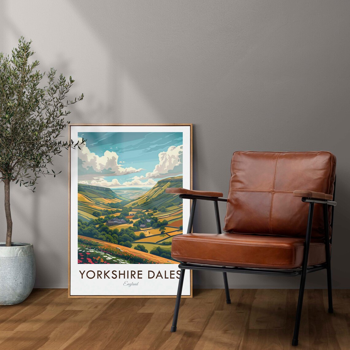 Yorkshire Dales Vintage Style Travel Poster, England - Image 2
