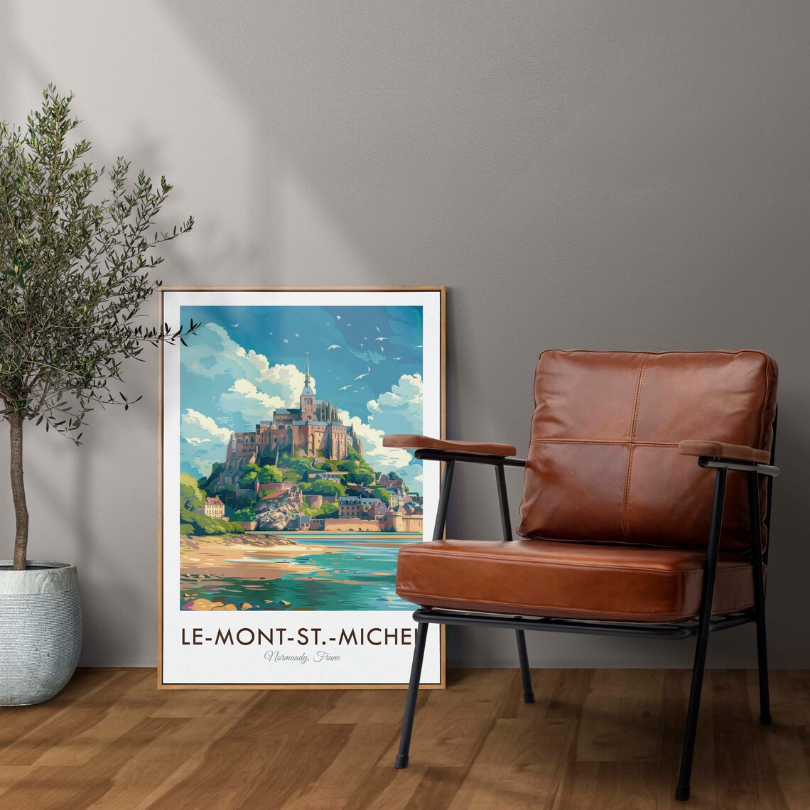 Le Mont Saint Michel Normandy France Island Abbey Art Poster - Image 2