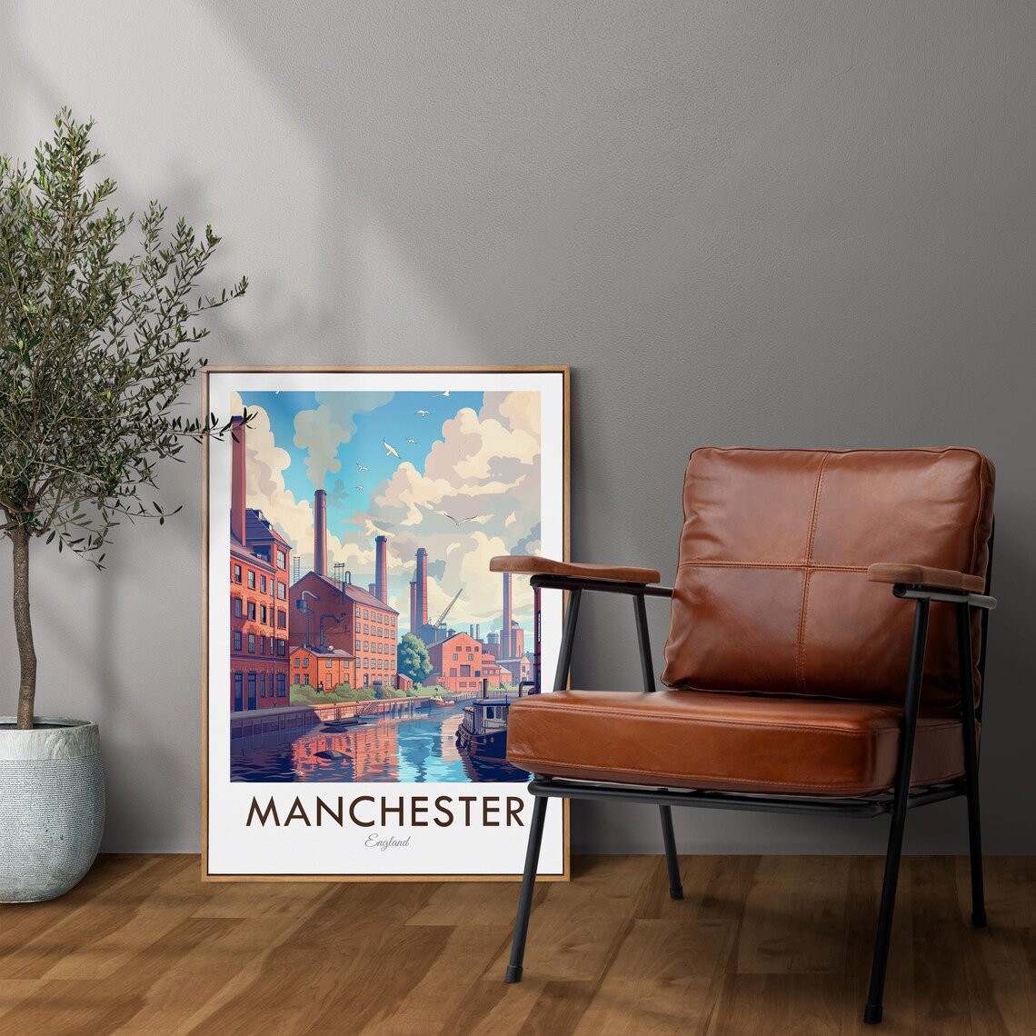 Manchester Industrial Heritage Ship Canal Travel Poster - Image 2