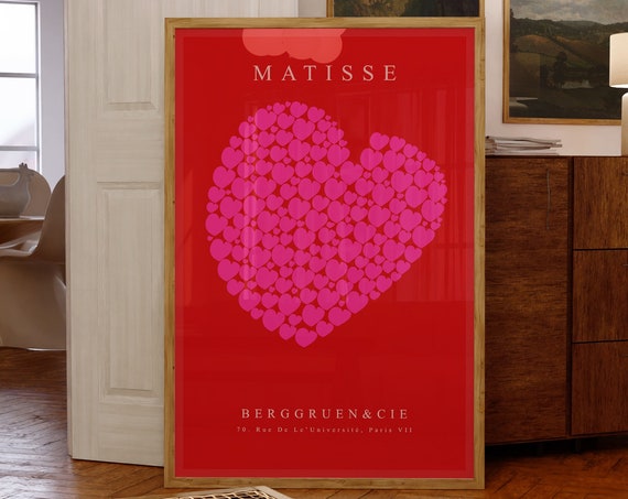 Henri Matisse Print The Heart Matisse Art Print Matisse Art Poster Home Decor Minimalist Wall Art Modern Pink Gift