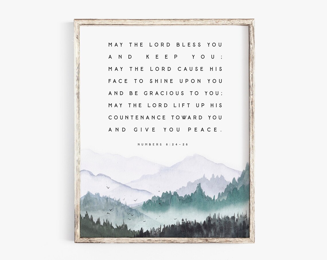 May the Lord Bless You and Keep You Numbers 6:24-26 Scripture Poster
