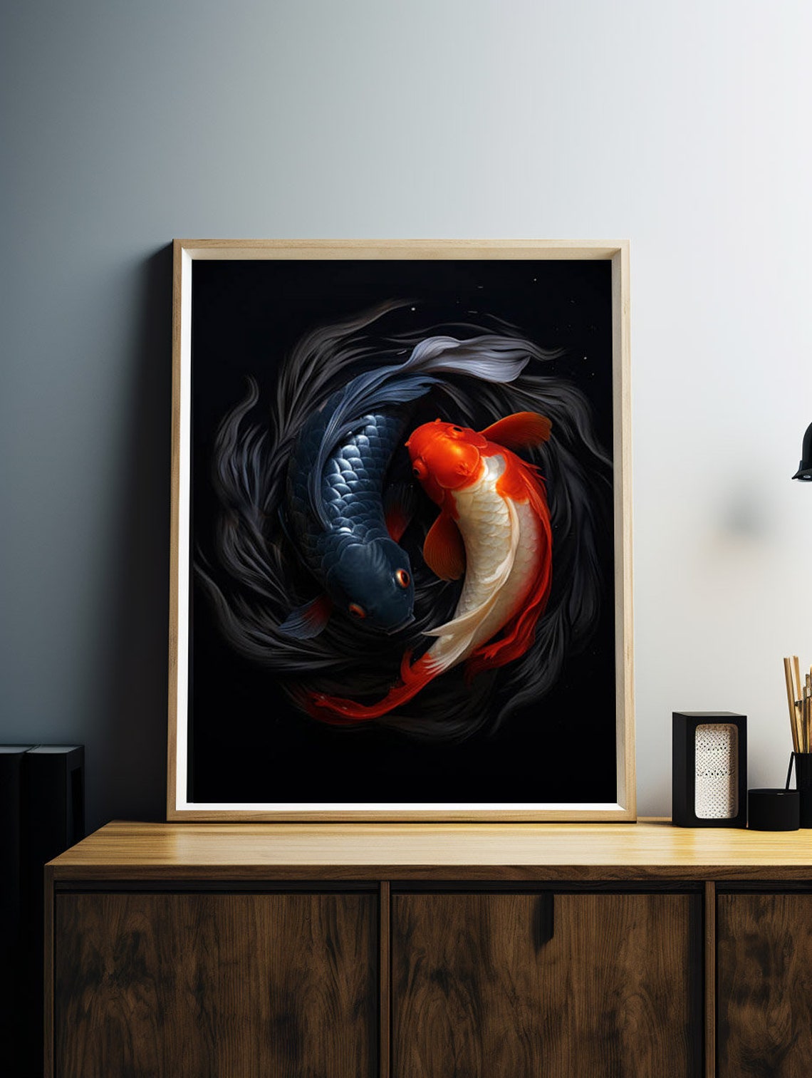 Koi Fish Print Koi Fish Wall Art Japanese Art Koi Fish Print Japanese Wall Art Art Large Wall Art - Image 3