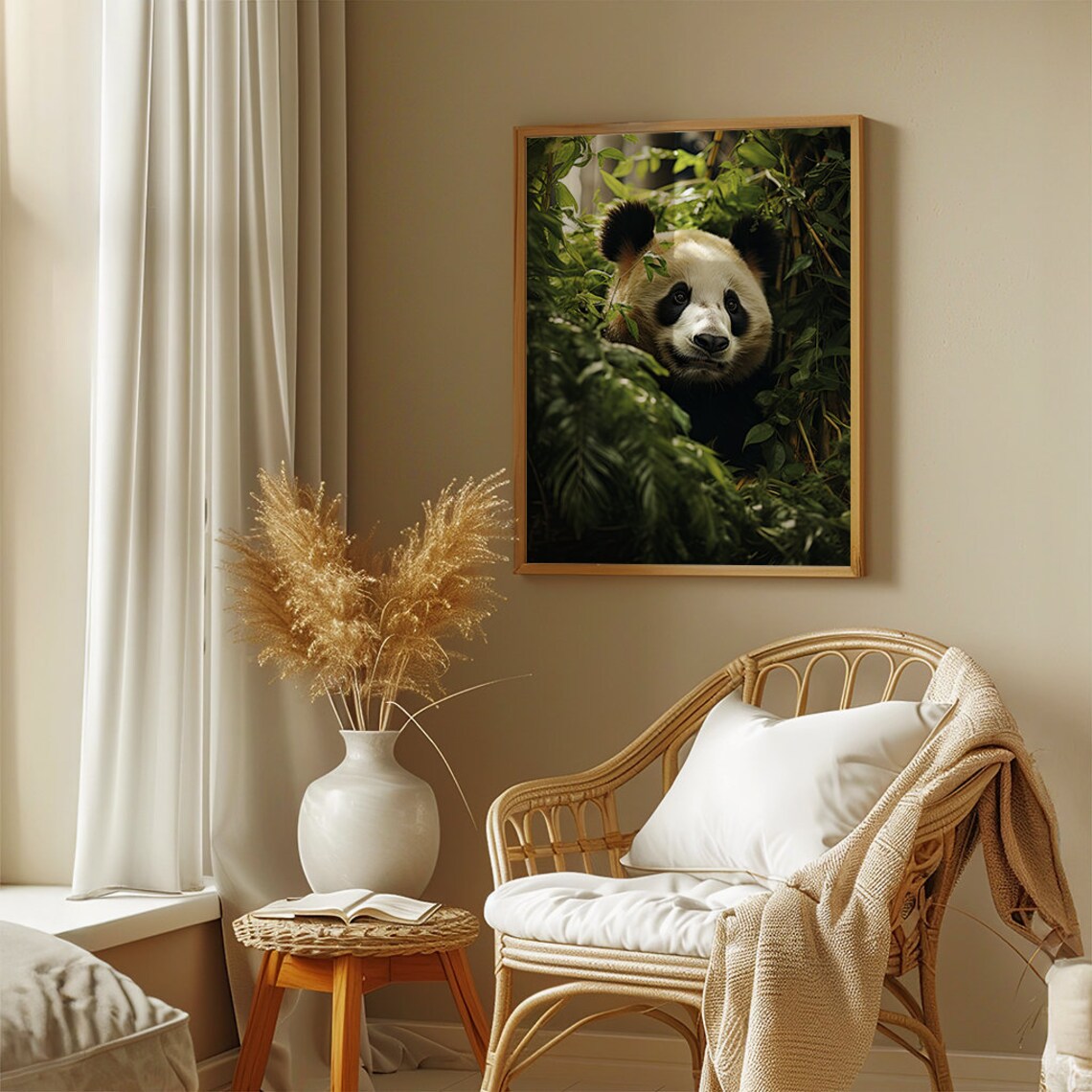 Giant Asian Panda Art Print, Living Room Decor - Image 2