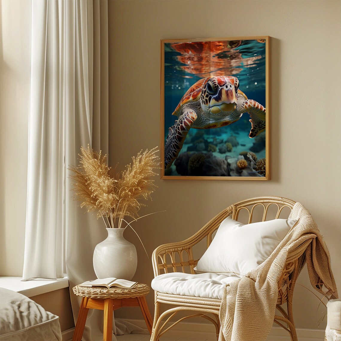 Deep Sea Turtle Art Print, Nursery Room Decor - Image 5