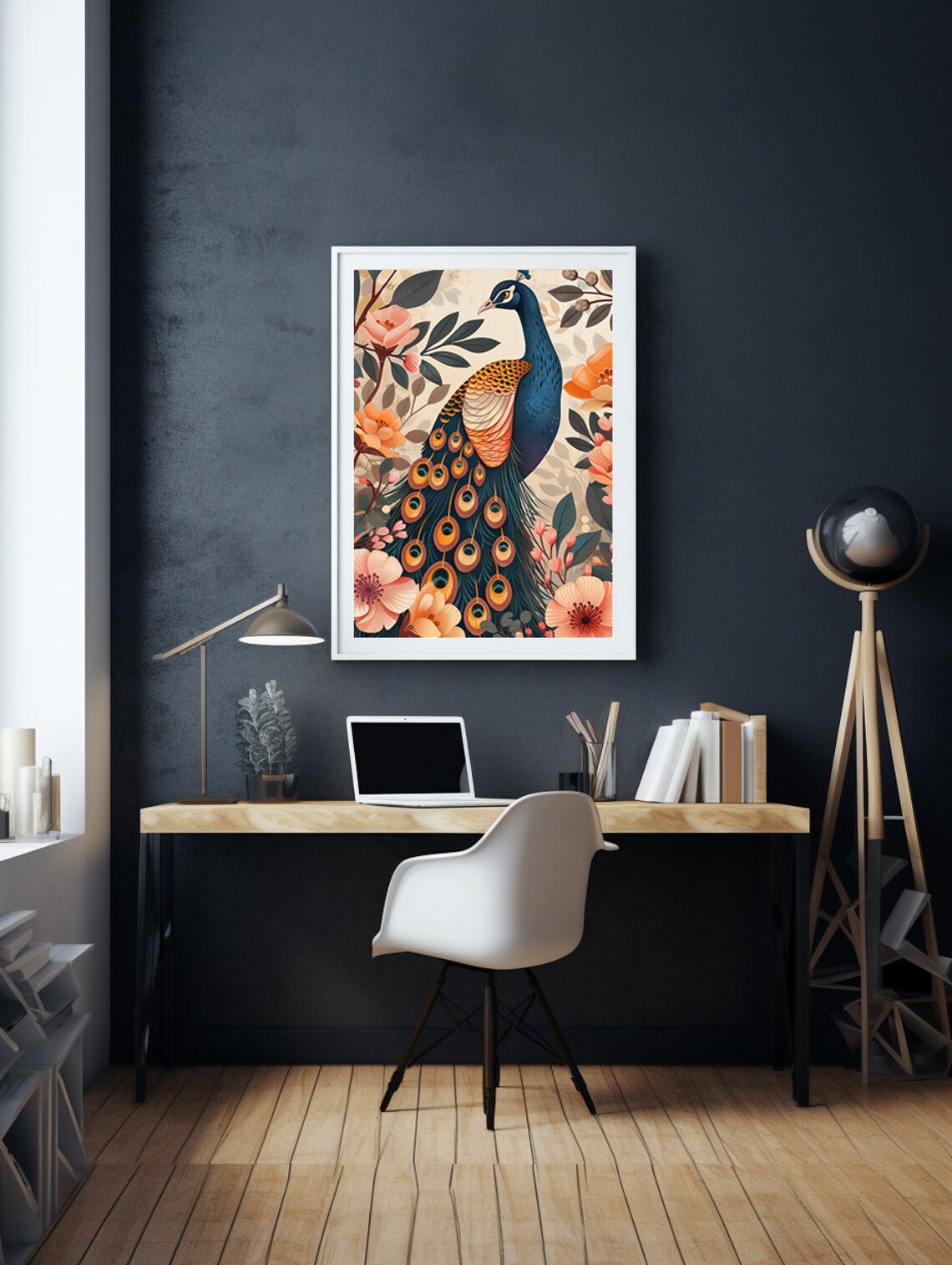 Pink Peacock Vintage Art Print, Antique Wall Decor - Image 5