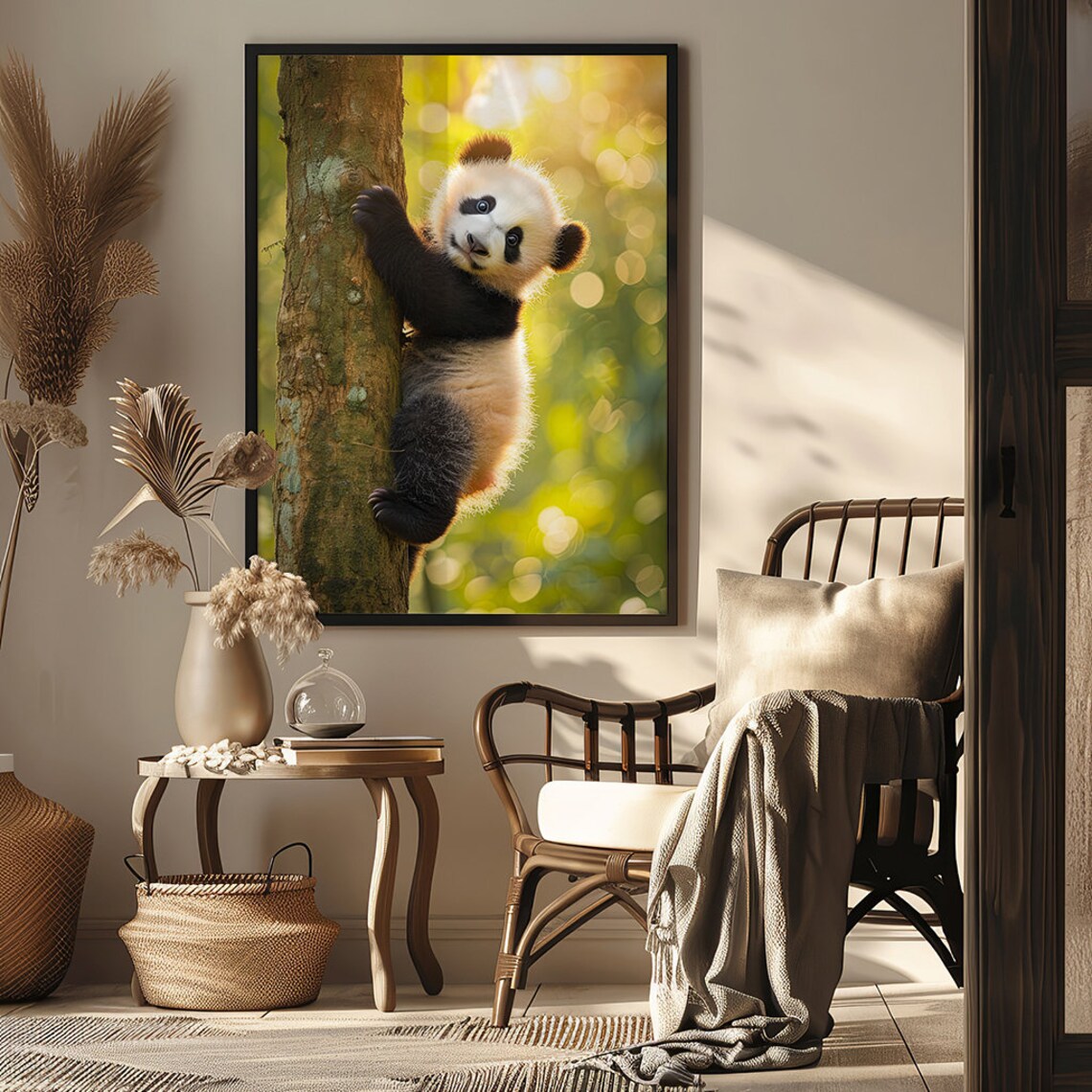 Photorealistic Baby Panda Nursery Wall Art Print - Image 4
