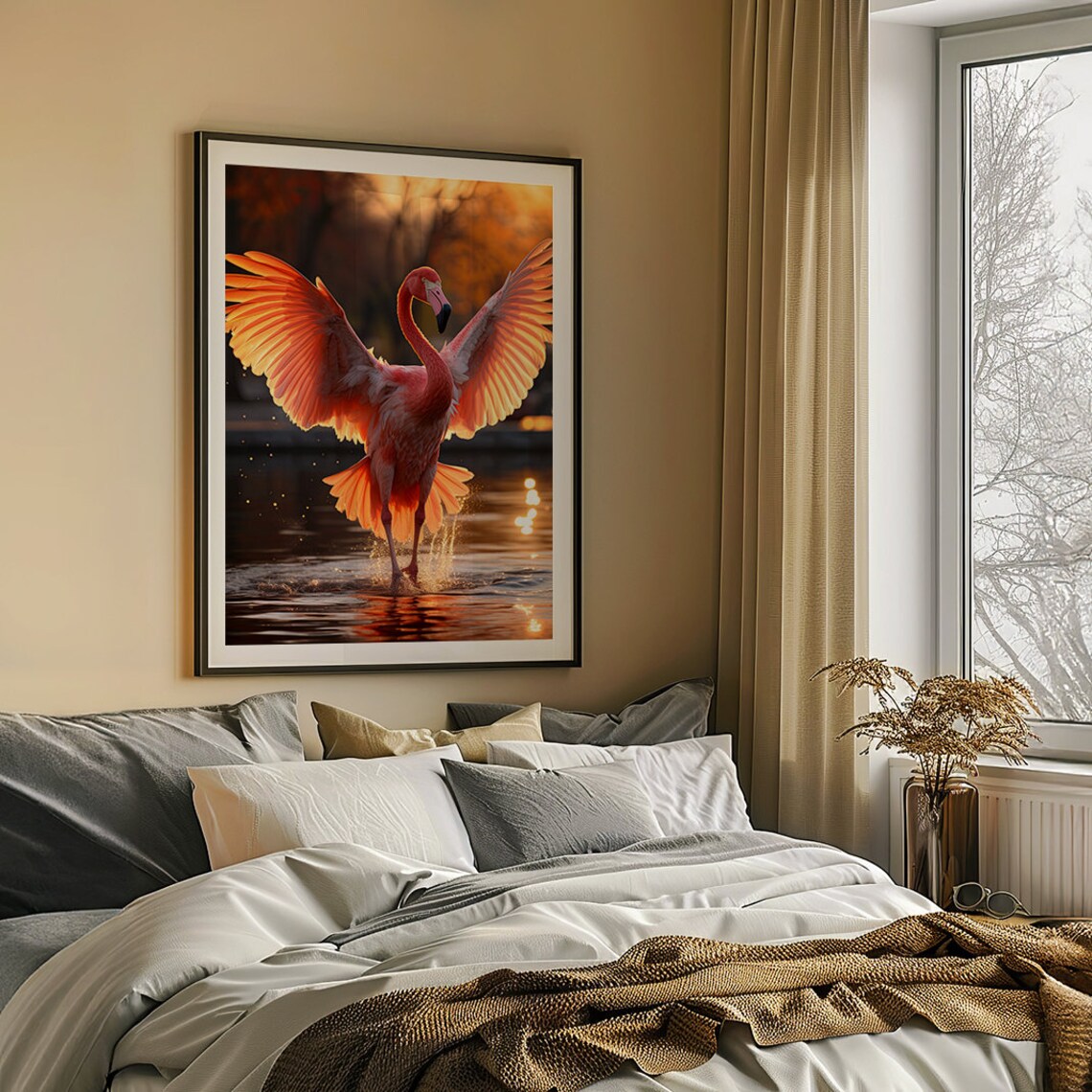 Crimson Flamingo Art Print, Pink Bird Decor - Image 6