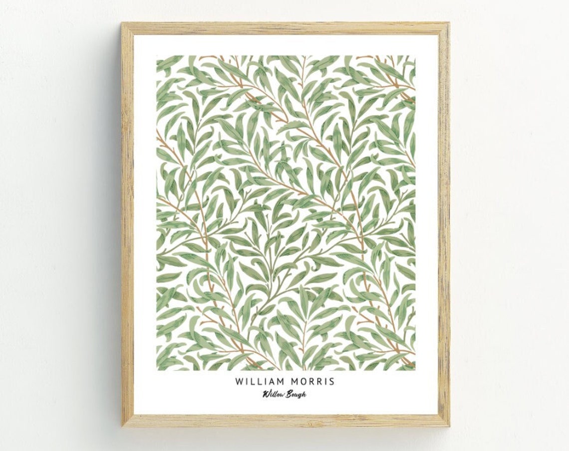 William Morris Willow Bough Vintage Botanical Green Leaves Wall Art