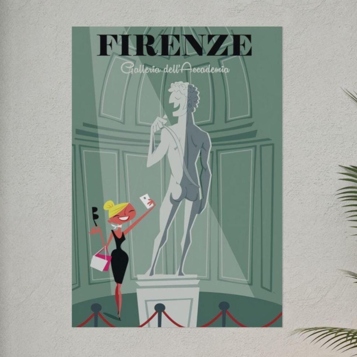Firenze Galleria dell'Accademia Michelangelo David Travel Poster