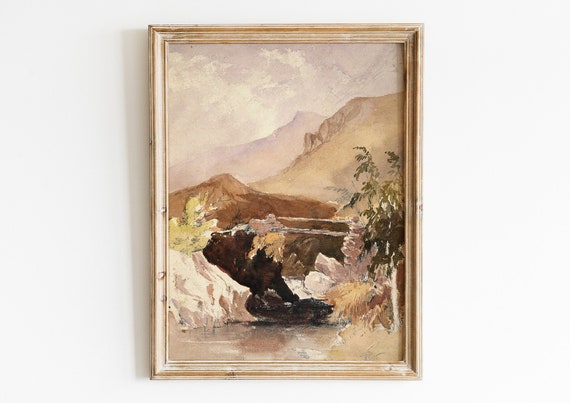 Watercolor Wall Art Sketches Print Home Decor Gift Painting Poster A Foot Bridge Richard Sebastian Bond