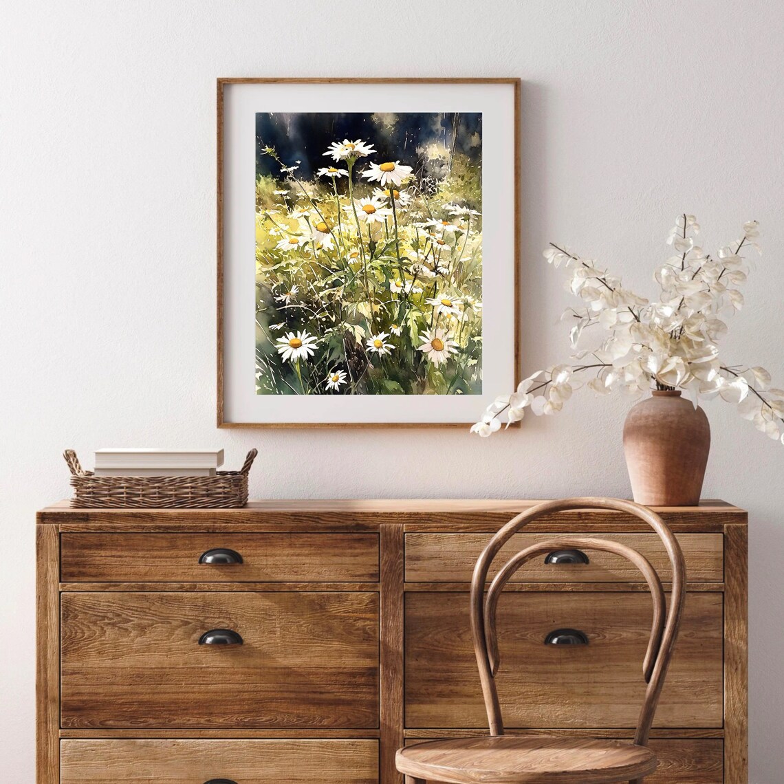 Forest Glade Watercolor Art Print, Sunlit Wildflowers - Image 4