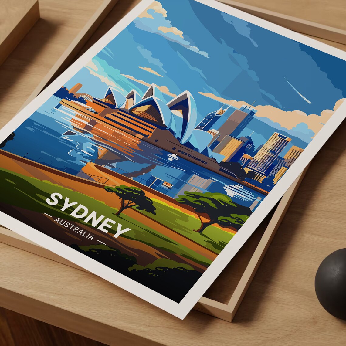 Sydney Australia Opera House Sail Shells Harbour Skyline Travel Poster - Image 3